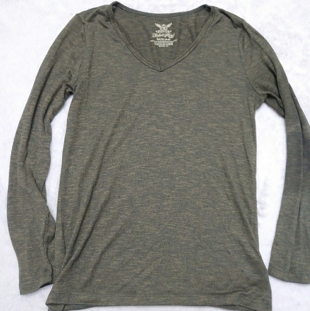 Army green long sleeve top